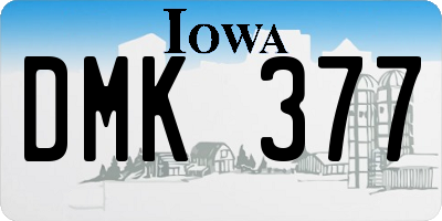 IA license plate DMK377
