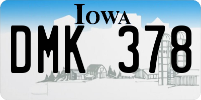 IA license plate DMK378