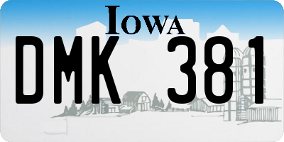 IA license plate DMK381