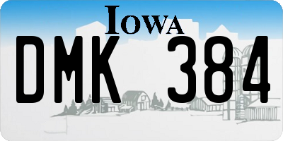 IA license plate DMK384