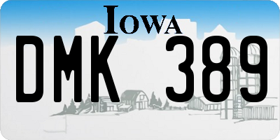 IA license plate DMK389