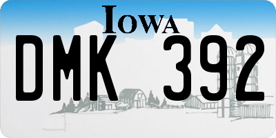 IA license plate DMK392