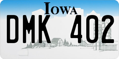 IA license plate DMK402