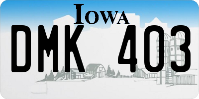 IA license plate DMK403