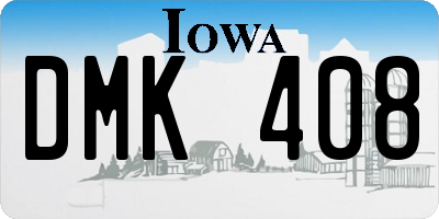 IA license plate DMK408