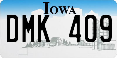 IA license plate DMK409