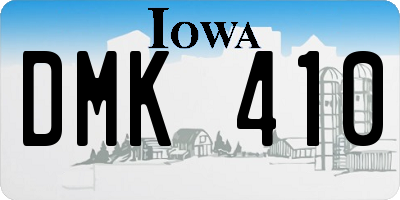 IA license plate DMK410