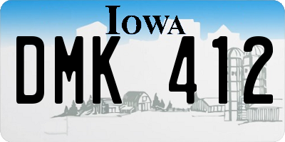 IA license plate DMK412