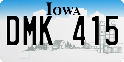 IA license plate DMK415