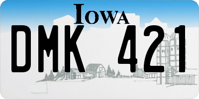 IA license plate DMK421