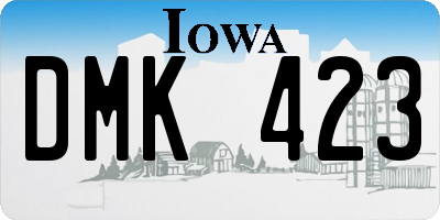 IA license plate DMK423