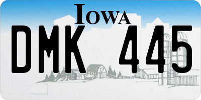 IA license plate DMK445