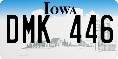 IA license plate DMK446