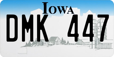 IA license plate DMK447