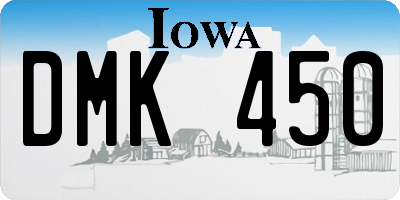 IA license plate DMK450