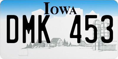 IA license plate DMK453