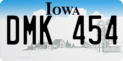 IA license plate DMK454