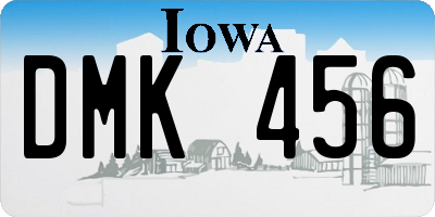 IA license plate DMK456