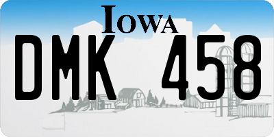 IA license plate DMK458