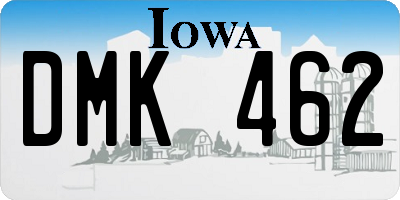 IA license plate DMK462