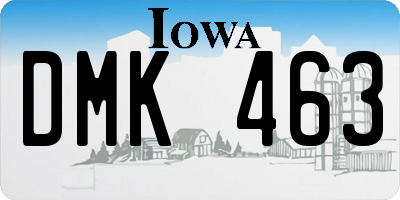 IA license plate DMK463