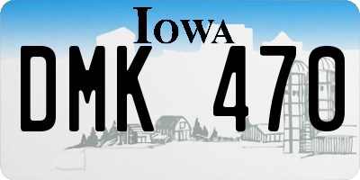 IA license plate DMK470