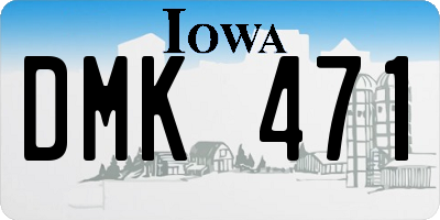 IA license plate DMK471