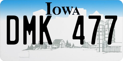 IA license plate DMK477