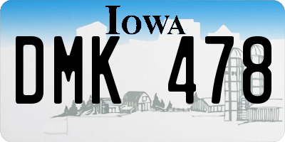 IA license plate DMK478