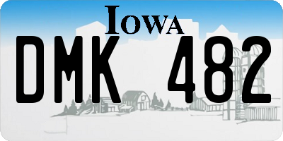 IA license plate DMK482