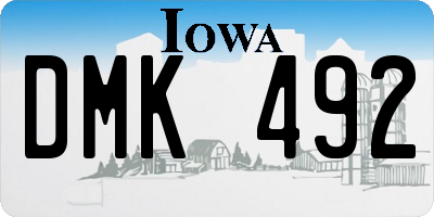 IA license plate DMK492