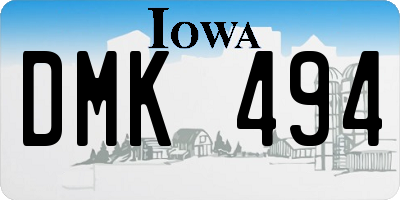 IA license plate DMK494