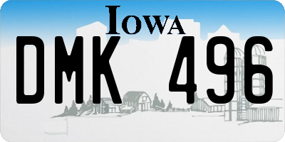 IA license plate DMK496
