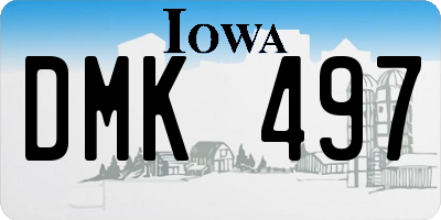 IA license plate DMK497