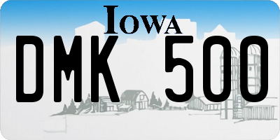 IA license plate DMK500