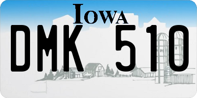 IA license plate DMK510