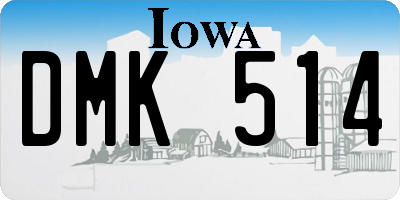 IA license plate DMK514