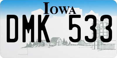 IA license plate DMK533