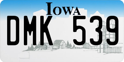 IA license plate DMK539