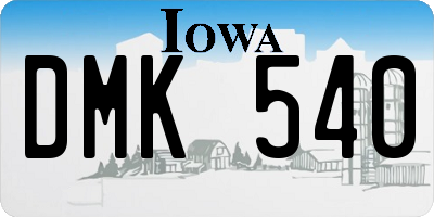 IA license plate DMK540