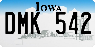 IA license plate DMK542