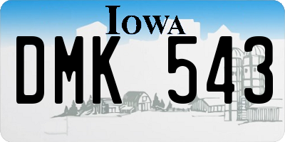 IA license plate DMK543