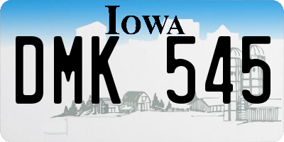 IA license plate DMK545