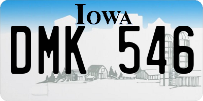 IA license plate DMK546