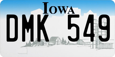 IA license plate DMK549