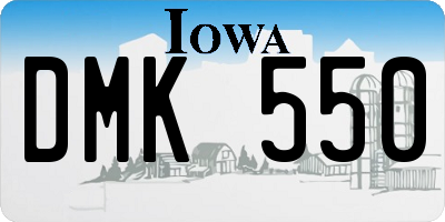 IA license plate DMK550