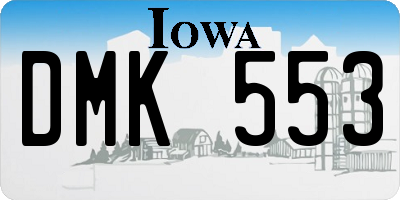 IA license plate DMK553