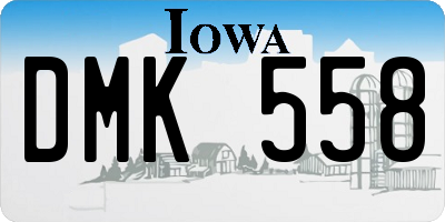 IA license plate DMK558