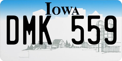 IA license plate DMK559