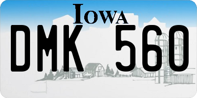 IA license plate DMK560